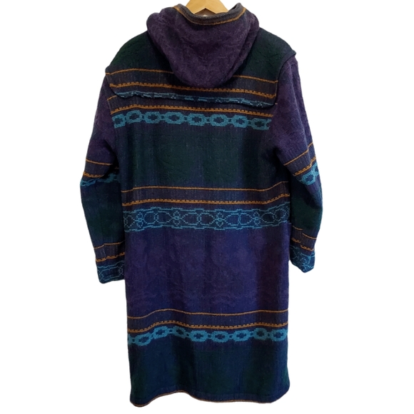 *RARE* Vintage Woolrich Navajo Wool Blend Blanket-Style Hooded Coat - Picture 6 of 8